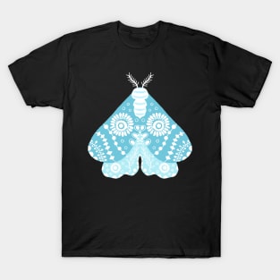 Folk Art Moth in Turquoise T-Shirt